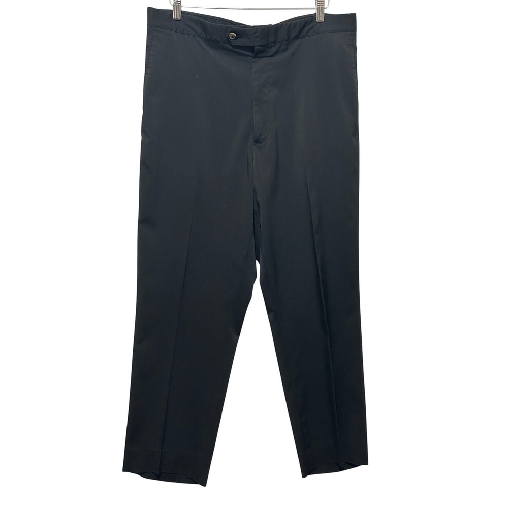 Sansabelt Mens Dress‎ Pants 40 Black Stretch Waistband Classic Trousers Office